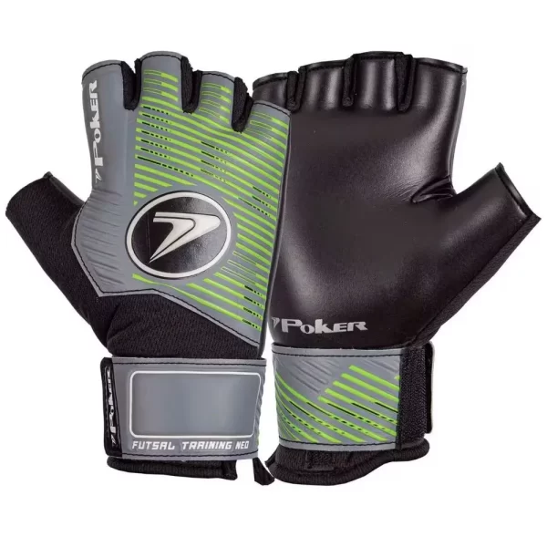 Luva De Goleiro Futsal Poker Training Neo Adulto CINZA/VERDE - Image 2